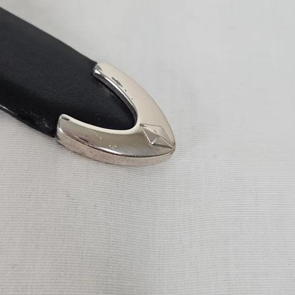 Brighton Black Leather Western Belt Silver Stud Buckle Size 34 USA Made - Picture 11 of 12